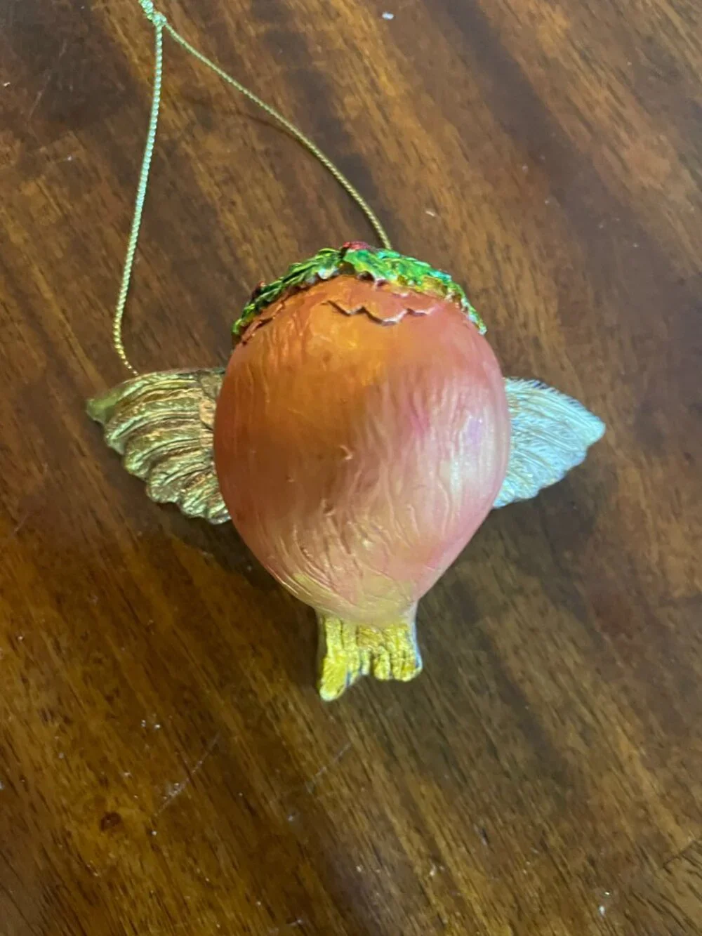 Vintage Bird with Wreath Christmas Ornament Tree Holiday Ceramic 3